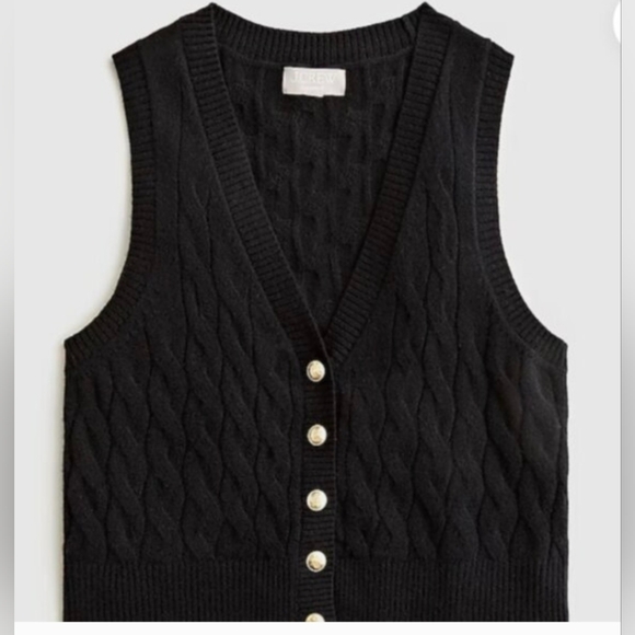NWT Jcrew Cable Knit Cashmere Vest - Picture 2 of 6